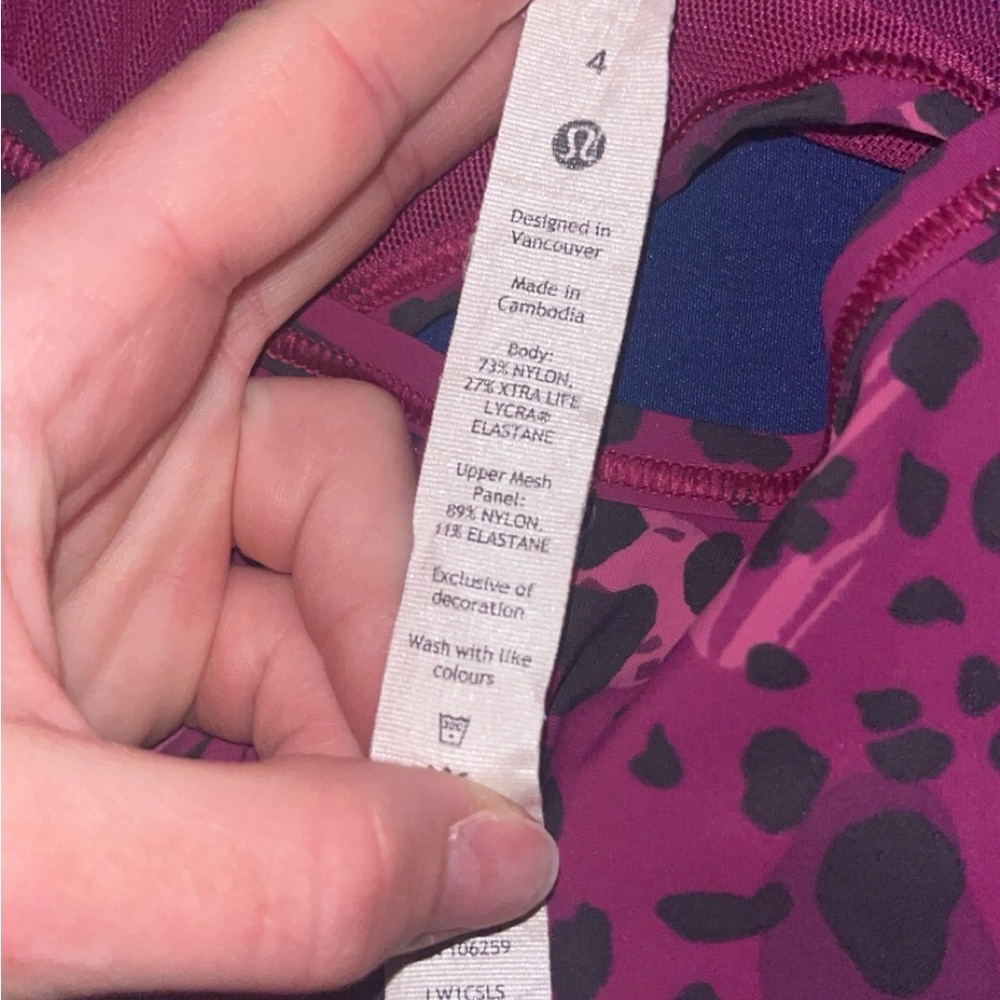 Lululemon Pink and Black Patterned Leggings and tank set - Picture 13 of 13